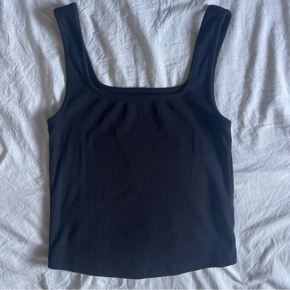 Old Navy Black Ribbed Crop Tank Top